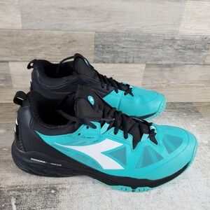 Diadora Speed Blushield Fly 2 Mens Shoes Sz 13.5 White Cyan Mesh Lace Up Sneaker